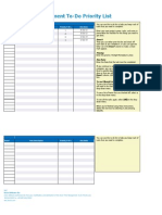 Excel Time Management To-Do Priority List