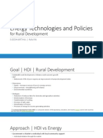 Energy Technologies and Policies For Rural Development
