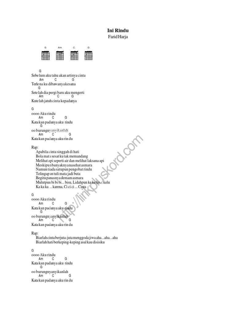 Chord Ini Rindu Pdf