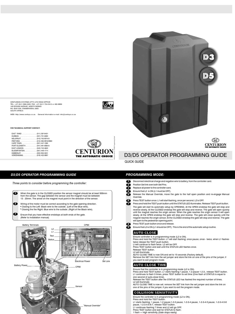 Centurion D5 Gate Motor Programming | Digital Camera Modes | Flash