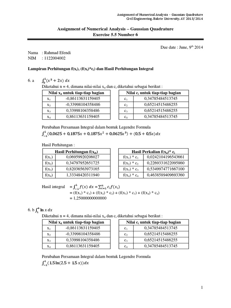 Assignment of Numerical Analysis | PDF