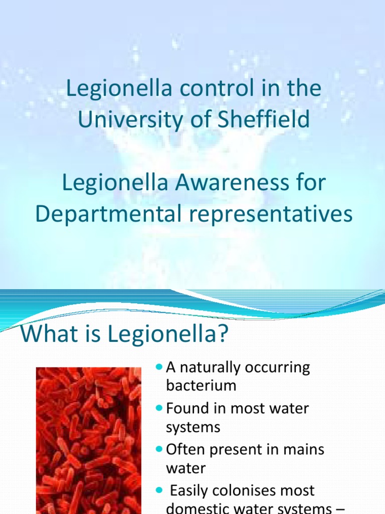 Legionella Control Training at UoS | PDF | Public Health | Wellness