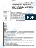 NBR 12040 - Tecnologia Grafica - Impressos E Tintas de Impressao - Avaliacao Da Solidez a Luz Por