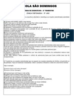 Exercícios - Valor Semântico Das Conjunções e Orações - GABARITO - 2012