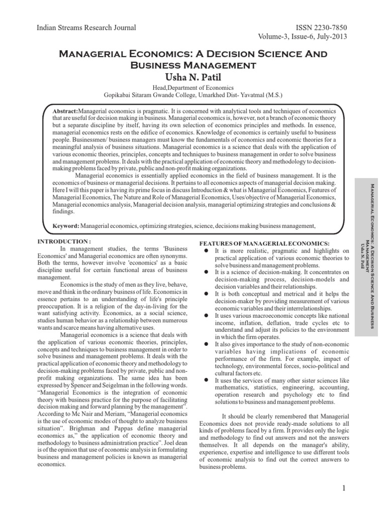 Managerial economics mba notes