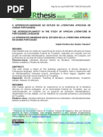 Interdisciplinaridade Ensino Literaturas Africanas