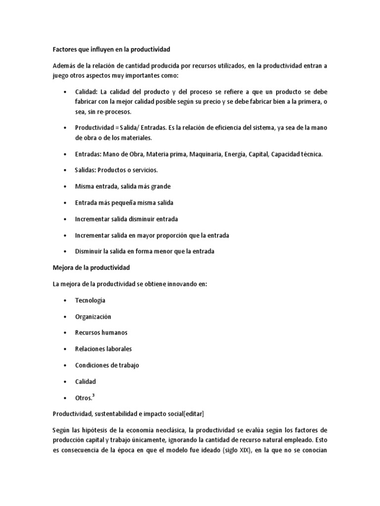 Factores Que Influyen en La Productividad | PDF | cerámica | Industrias