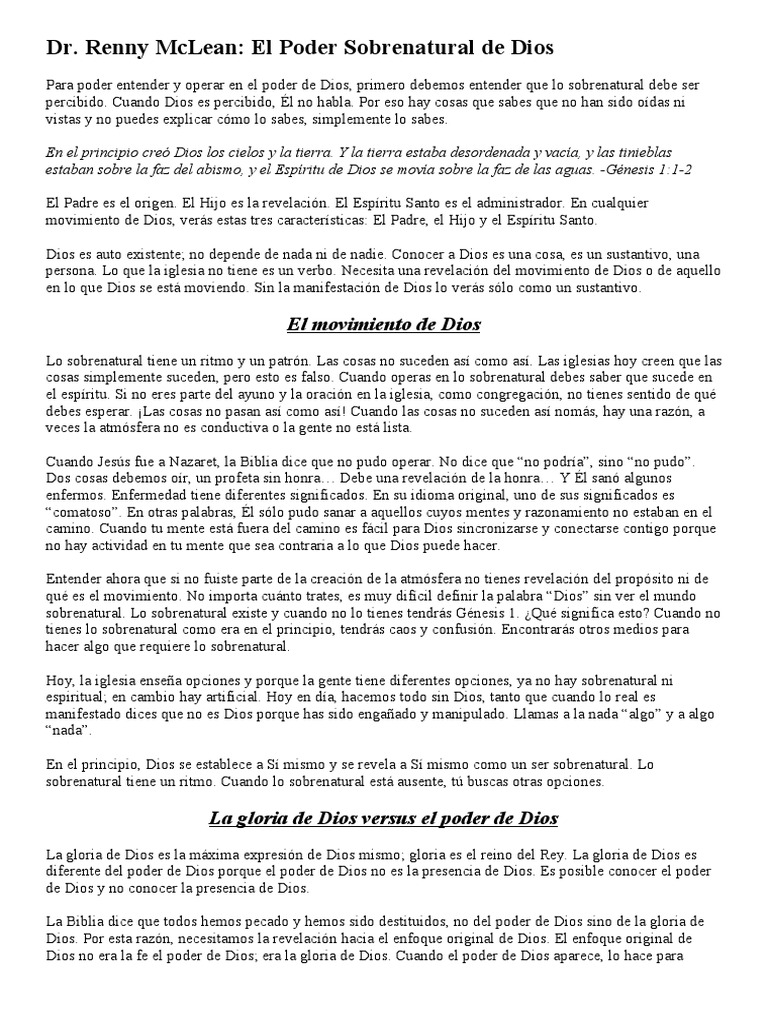 Poder Sobrenatural de Dios en la Biblia | PDF | Dios | Religión y creencia