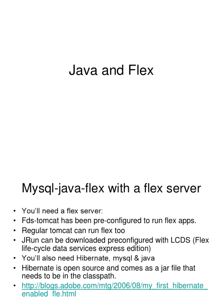 Java and Flex | PDF