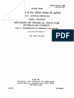 Methods of Physical Tests FOR Hydrauliccement: Indian Standard