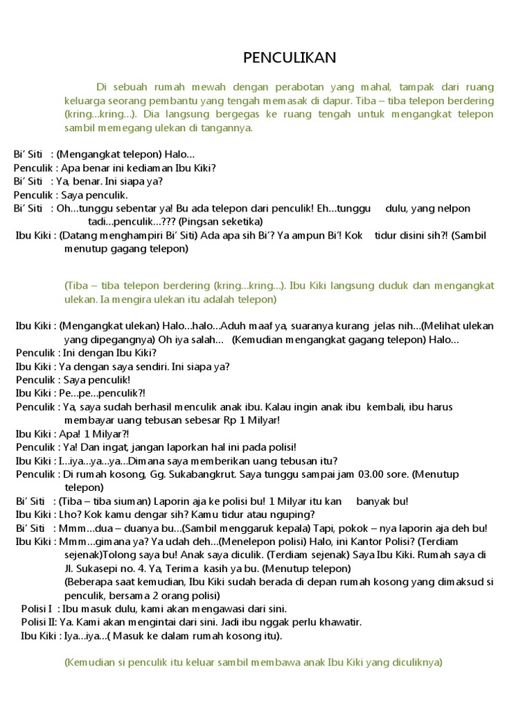 Contoh Drama 6 Orang Tentang Kejujuran Aneka Macam Contoh