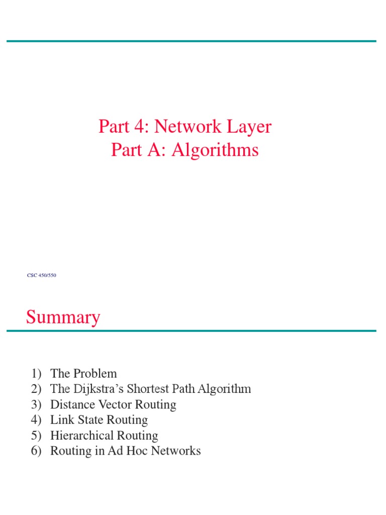 Network Layer Algorithms Overview | PDF | Routing | Wireless Ad Hoc Network