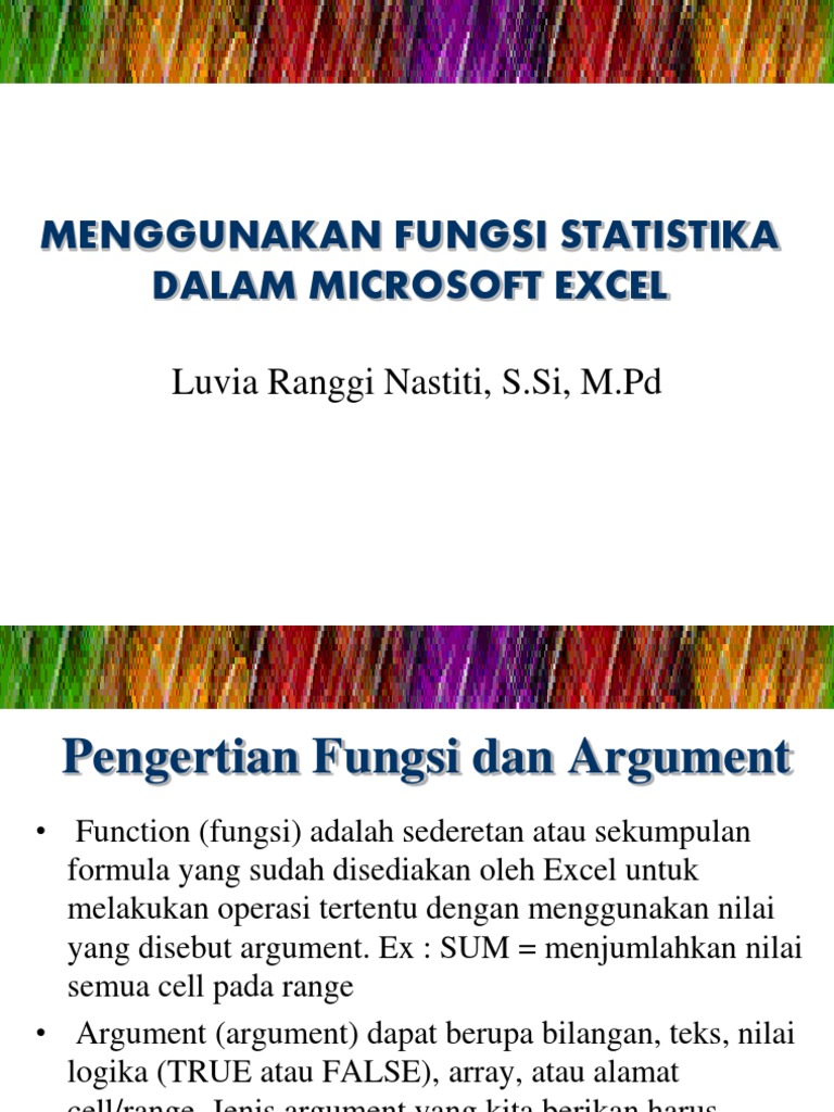 Menggunakan Fungsi Statistika Dalam Microsoft Excel