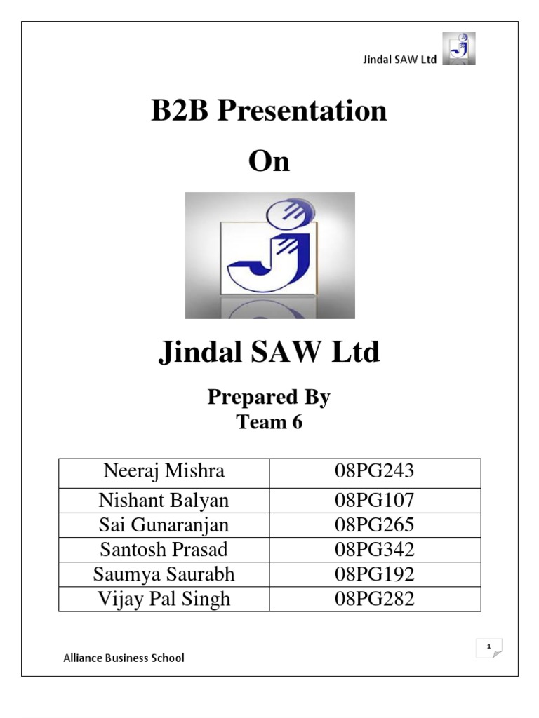 Jindal SAW LTD PDF Sales Pipe (Fluid Conveyance)