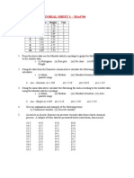 MA4704 Tutorial Sheet 1 - Statistical Analysis