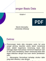 Perancangan Basis Data: Kuliah-4