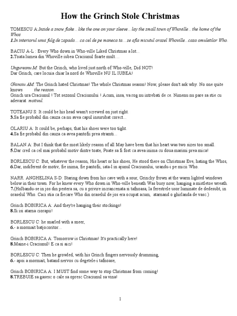 How The Grinch Stole Christmas | PDF | Dr. Seuss | Christmas