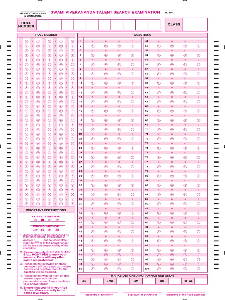 Omr Sheet - Final Antse 1 | PDF