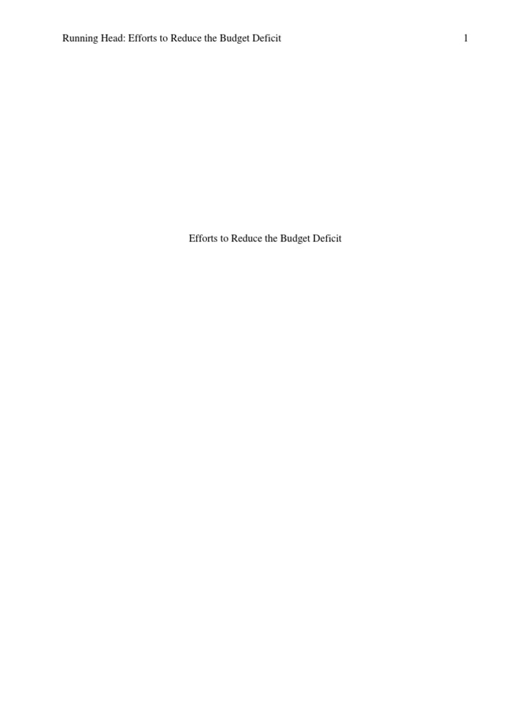 Efforts To Reduce The Budget Deficit PDF GrammRudmanHollings