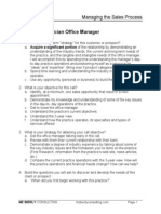 Call Plan: Physician Office Manager: Managing The Sales Process