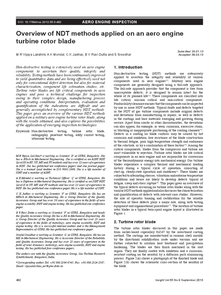 Overview of Non-Destructive Testing Methods Applied to Evaluate the ...