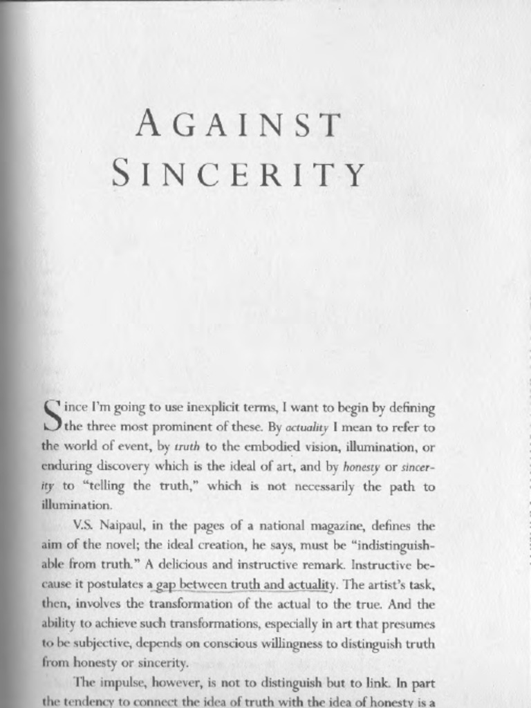 [Louise Gluck] Against Sincerity(0)