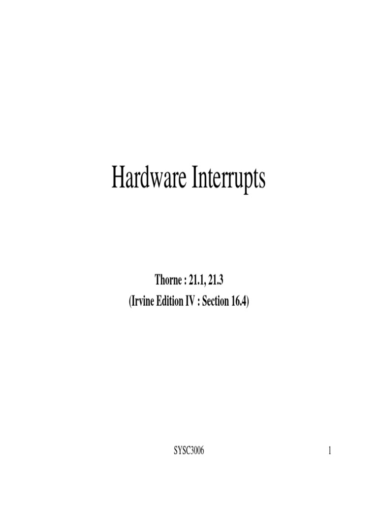 Understanding Hardware Interrupts in I/O Programming | PDF | Control ...