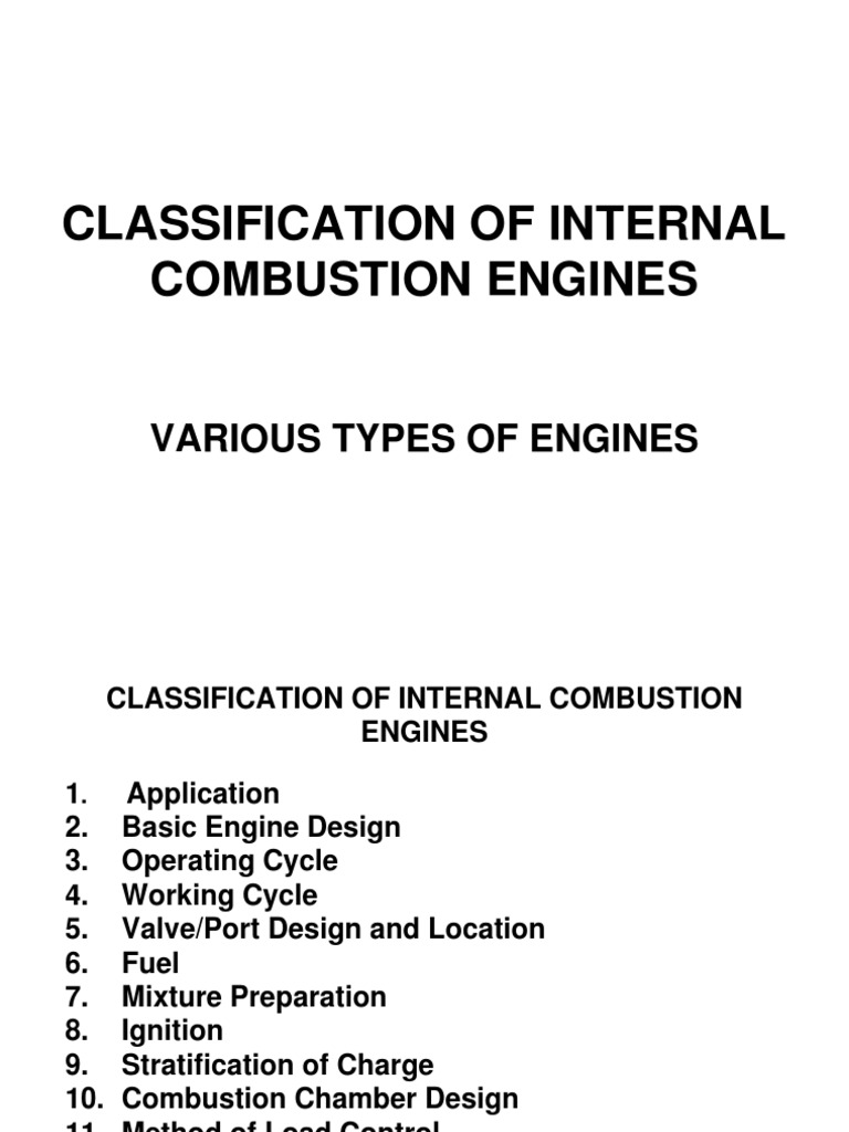 Classification of IC Engines | PDF