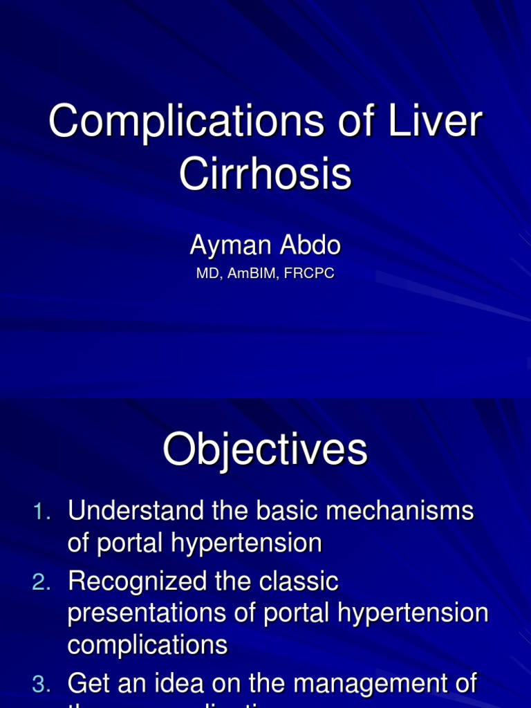 Complications of liver cirrhosis basic.ppt Cirrhosis Digestive Diseases