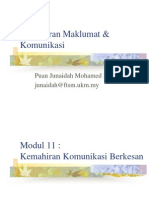 MODUL11 (KULIAH) - Kemahiran Komunikasi Berkesan