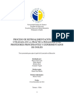 Proceso de Retroalimentación Escrita Utilizada en La Práctica Pedagógica de Profesores Principiantes y Experimentados de Inglés