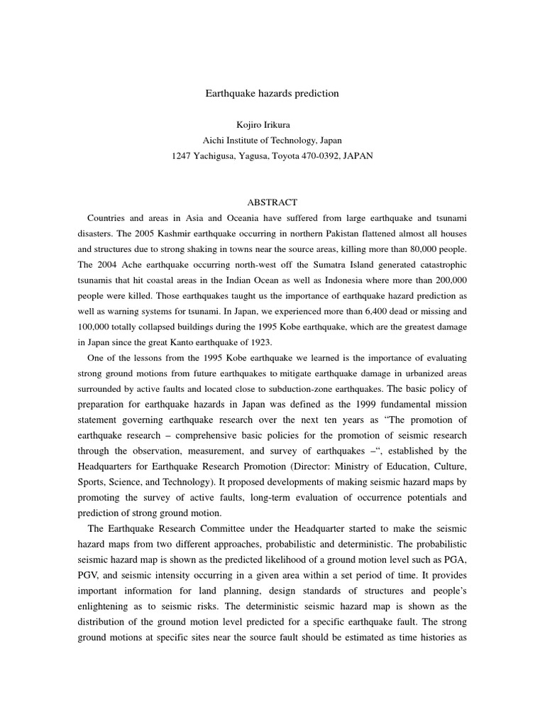 Seismic Hazard Mapping in Asia | PDF | Earthquakes | Tsunami