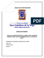 Cuál Es La Importancia de La Familia en El Derecho Romano Como Causa Determinante de La Capacidad Civil