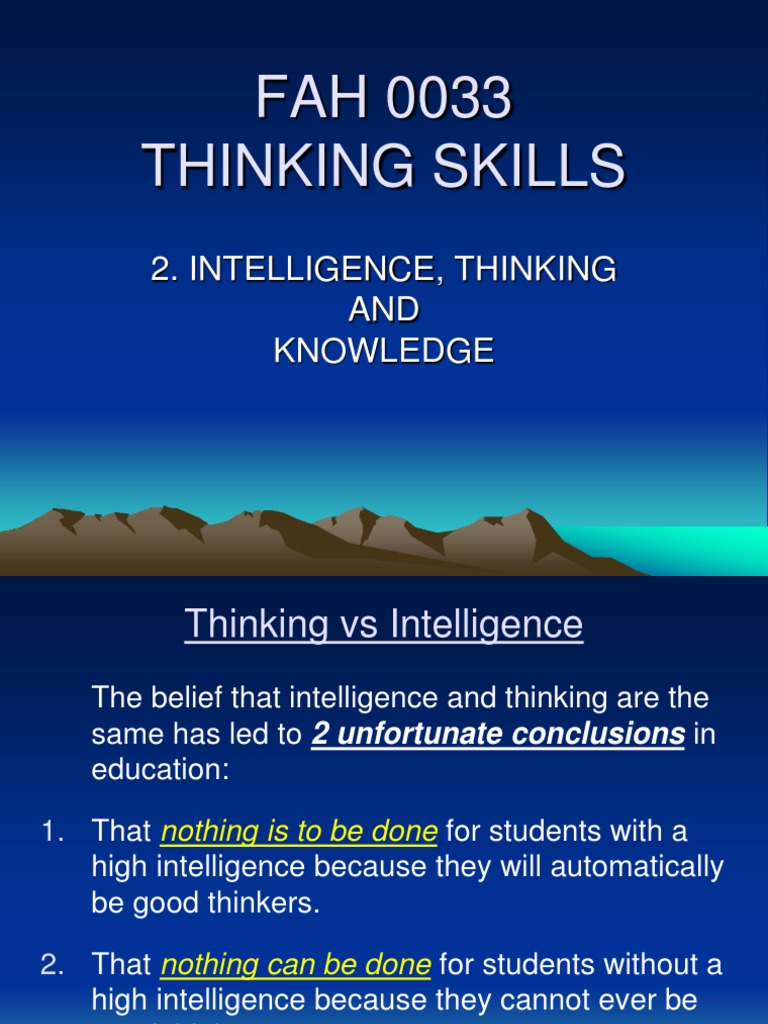 Rethinking Intelligence & Thinking | PDF | Intelligence | Thought