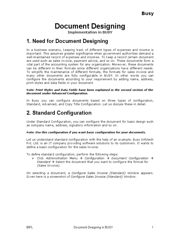 Configuring Documents in BUSY Software | PDF | Typefaces | Invoice