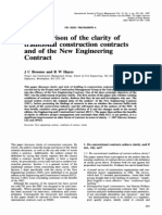 A Comparison of The Clarity of Traditional Construction Contracts and of The New Engineering Contract