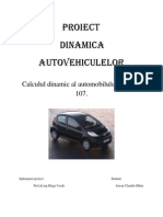 Calculul Dinamic Al Automobilului Peugeot 107