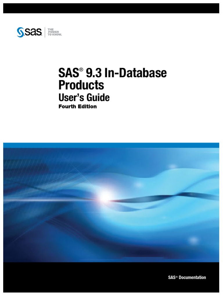 SAS® 9.3 In-Database ProductsUser's Guide | PDF | Sas (Software ...