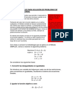 El Metodo Simplex para Solución de Problemas de Programación Lineal