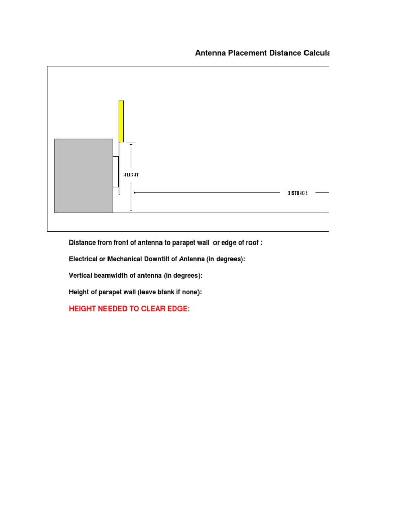 Antenna Placement Distance Calculator: Height Needed To Clear Edge | PDF