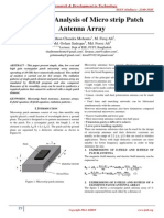 Numerical Analysis of Micro strip Patch Antenna Array