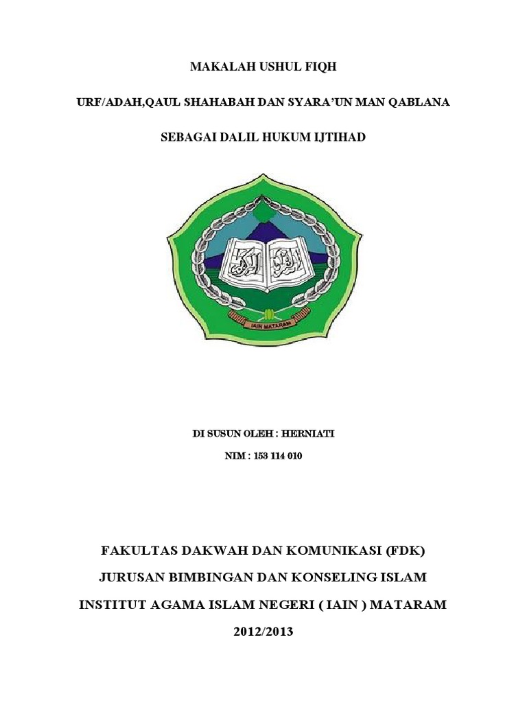 Makalah Usul Fiqh