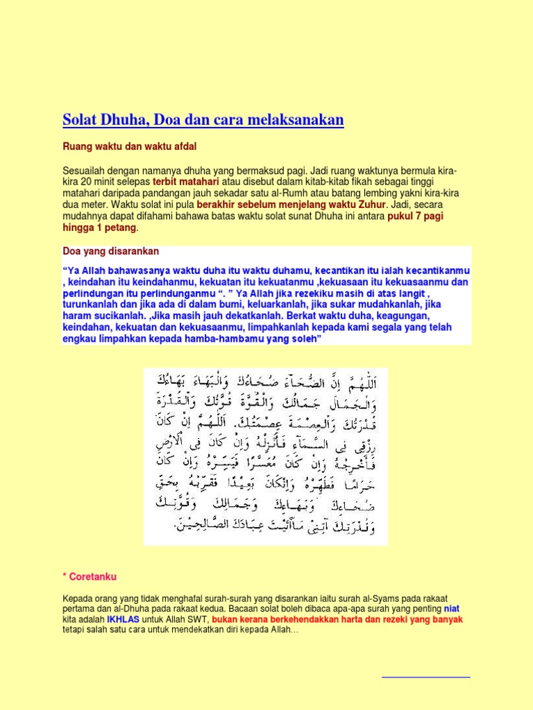 Solat Dhuha Pdf