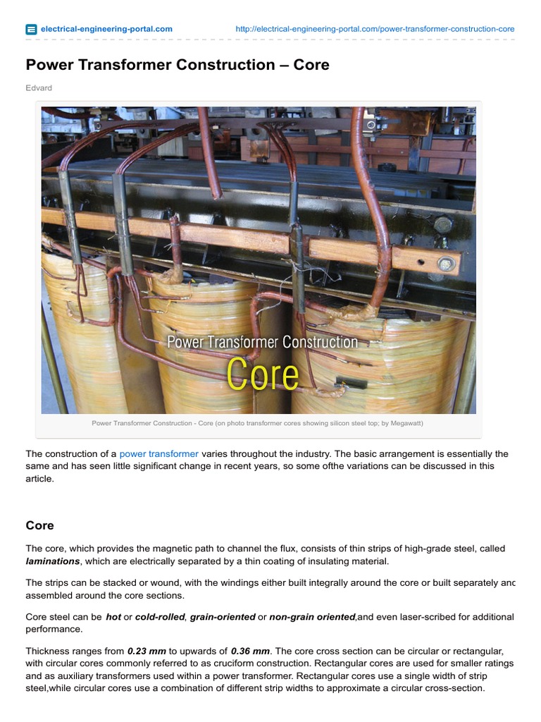 Power Transformer Construction Core Transformer Building Engineering