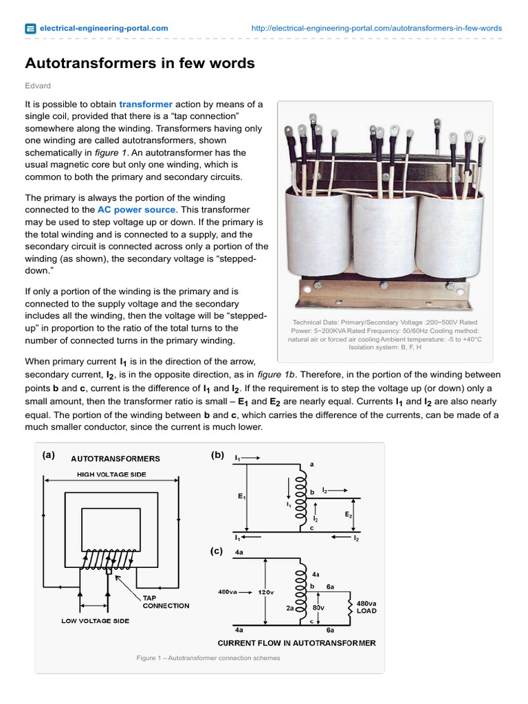 Autotransformer Control Circuit Basics | PDF | Transformer | Electrical ...