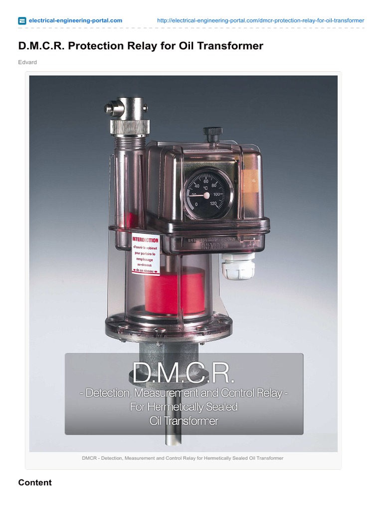 DMCR Protection Relay Overview | PDF | Relay | Transformer