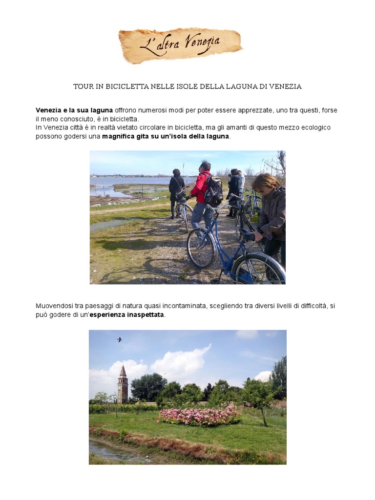 la laguna di venezia itinerari in bicicletta