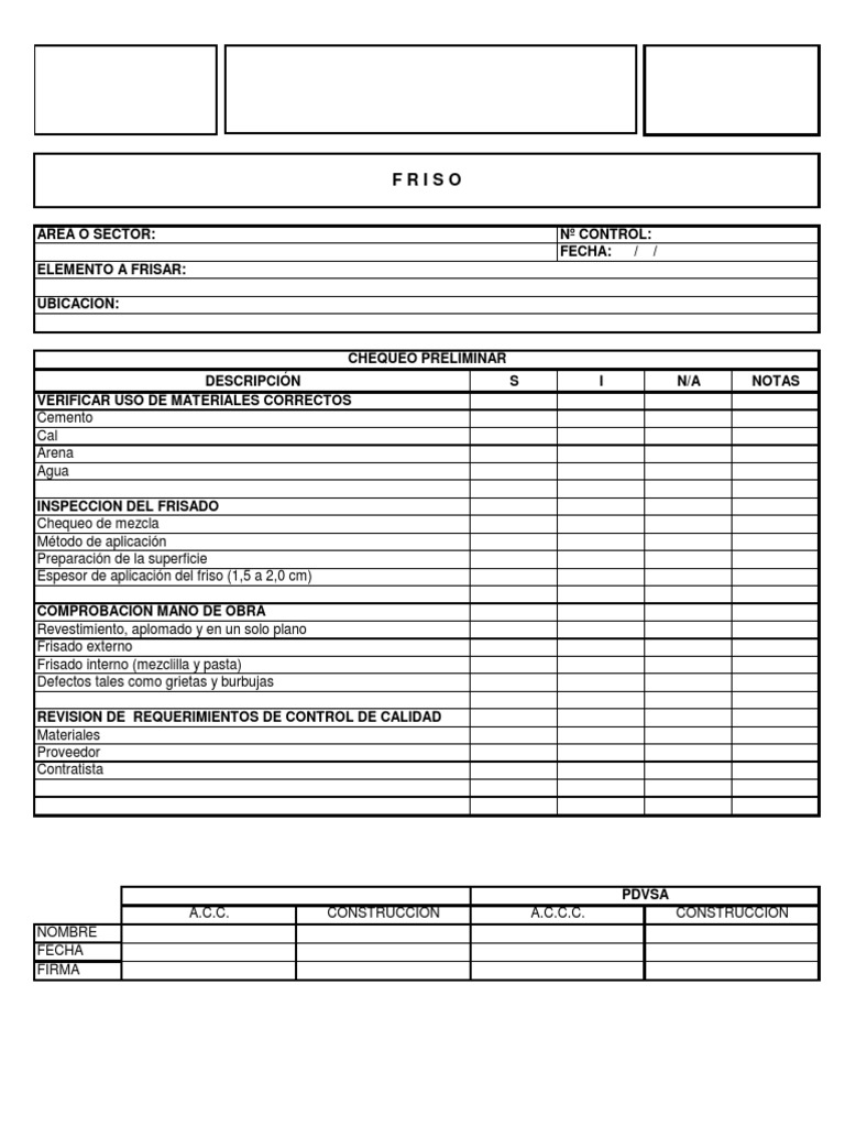 Inspección y Control de Frisos en Construcción | PDF | Ciencia y ...