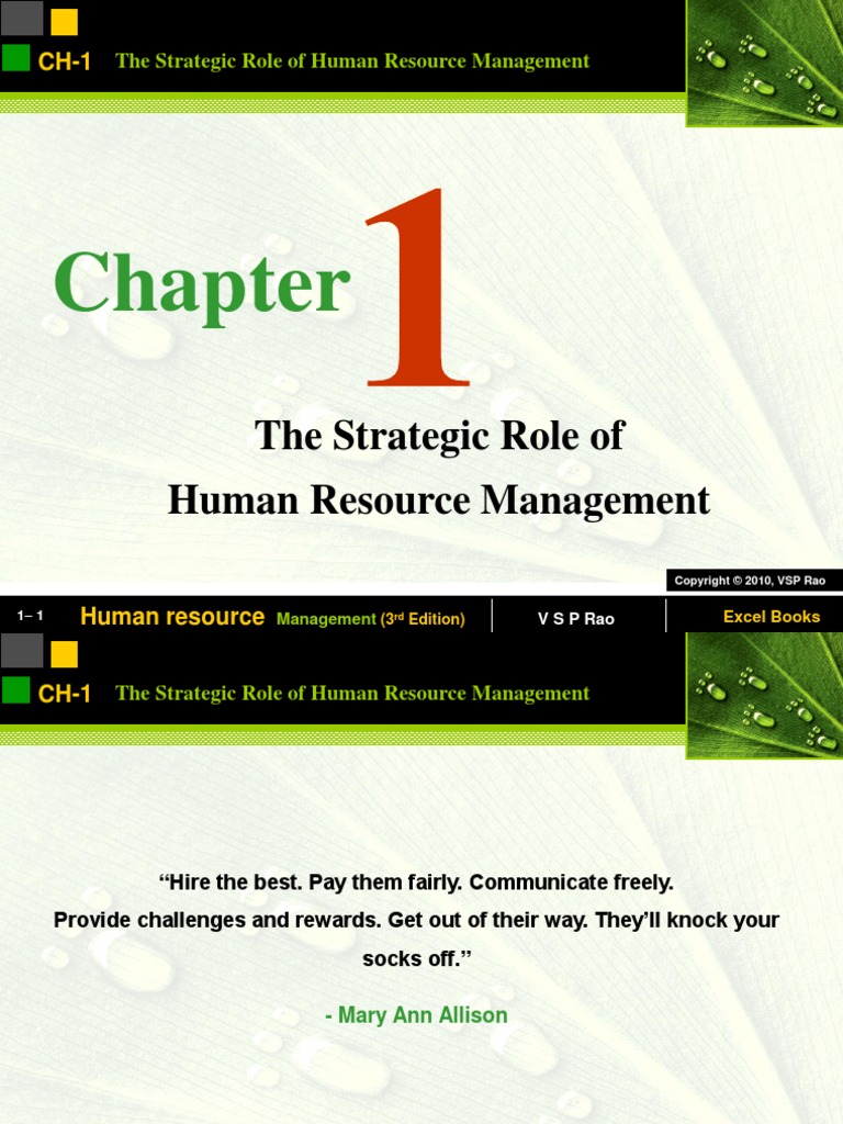CH 01-The Strategic Role of Human Resource Management | PDF | Human ...