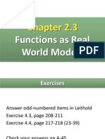 Functions as Real World Models